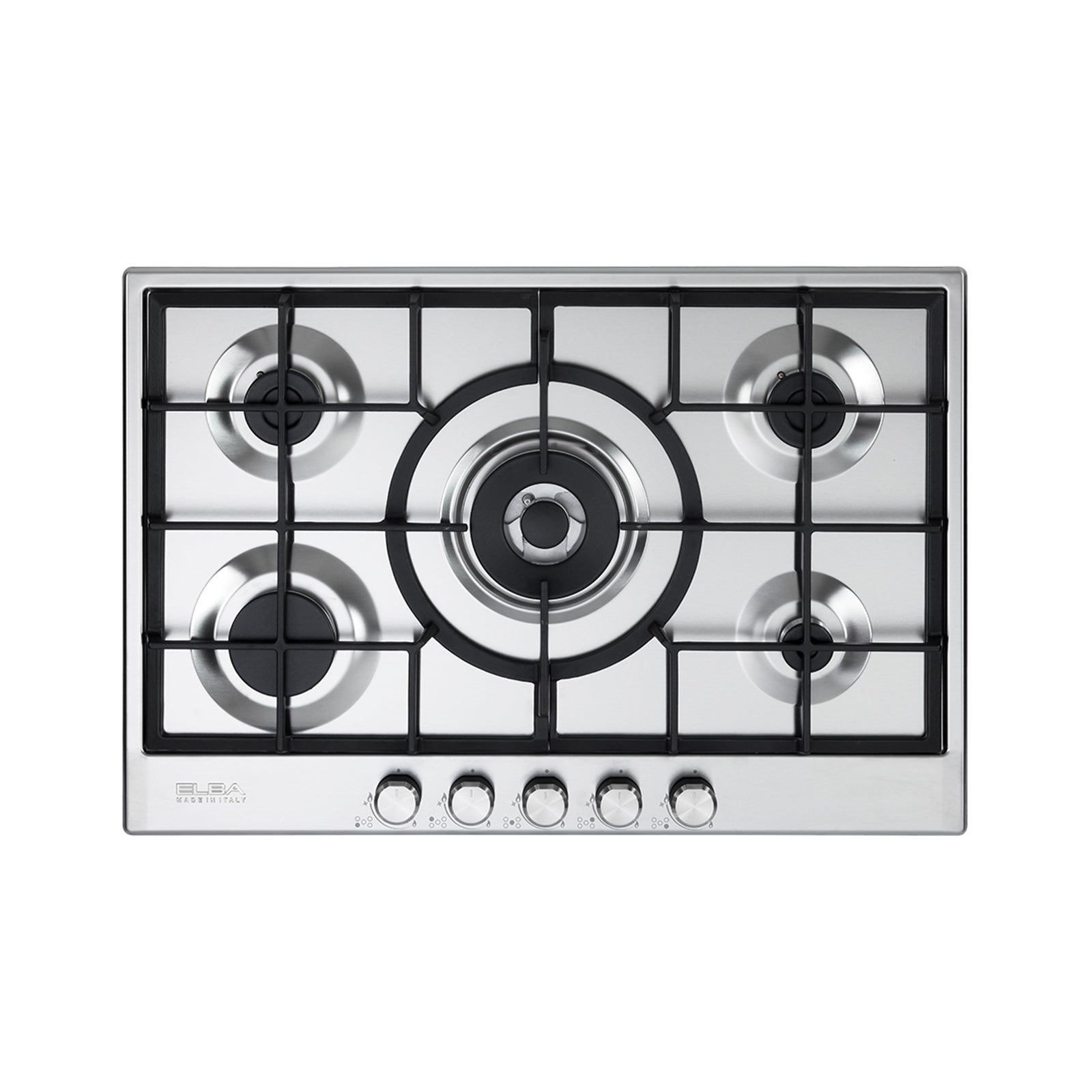 ELBA Hob 70cm 5Gas Burners Ignition Cast Iron Inox ELBA+